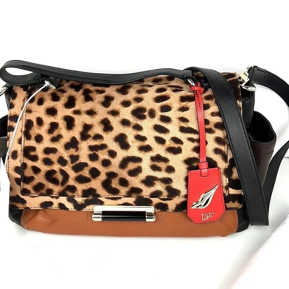 NWT Diane Von Furstenberg 440 Courier
Leopard Calf Leather Hand /Crossbody Bag - Picture 4 of 15